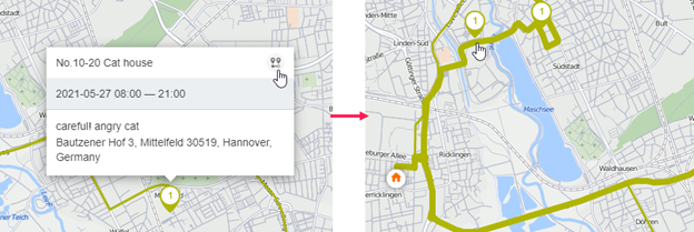 dispatch Moving orders on the map