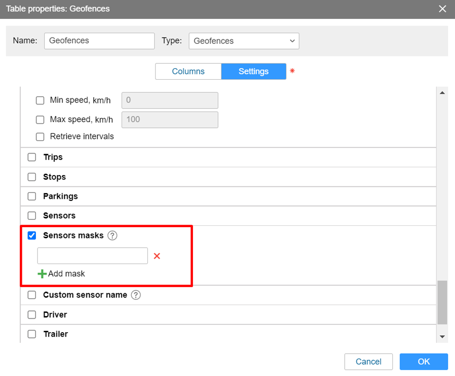 template properties - geofences