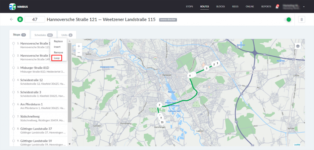 Transit+ loop option 